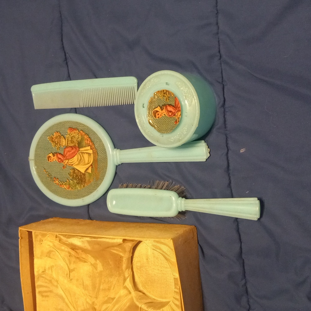 Vintage 4 piece celluloid vanity set
